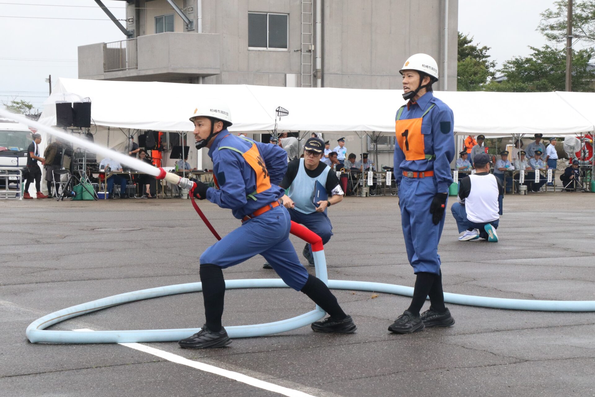 新潟県消防大会小型ポンプ操法競技 柏崎市消防団11分団が堂々の準優勝のサムネイル